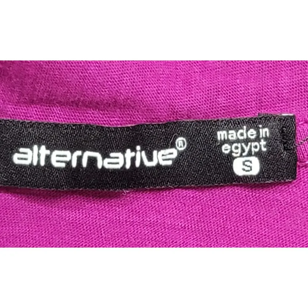Alternative Fuchsia Draped Front Slub Knit Cardigan Sweater Small Lightweight